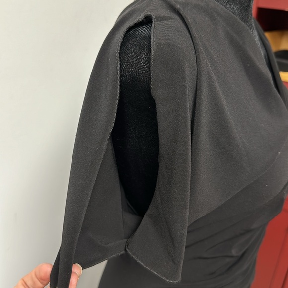 White House Black Market elegant slimming black midi dress size large. - Picture 8 of 11